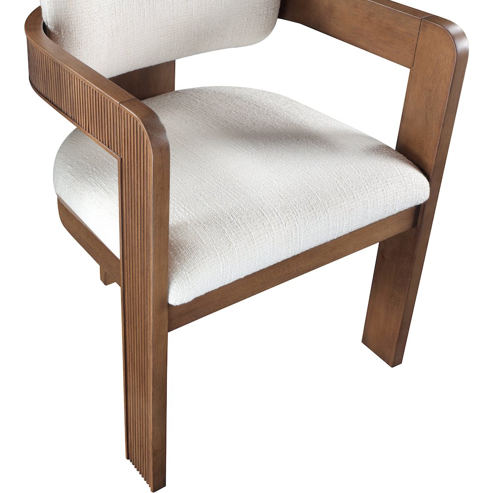 Sacha Cream Linen Textured Fabric Dining Chair, Set of 2. Picture 7