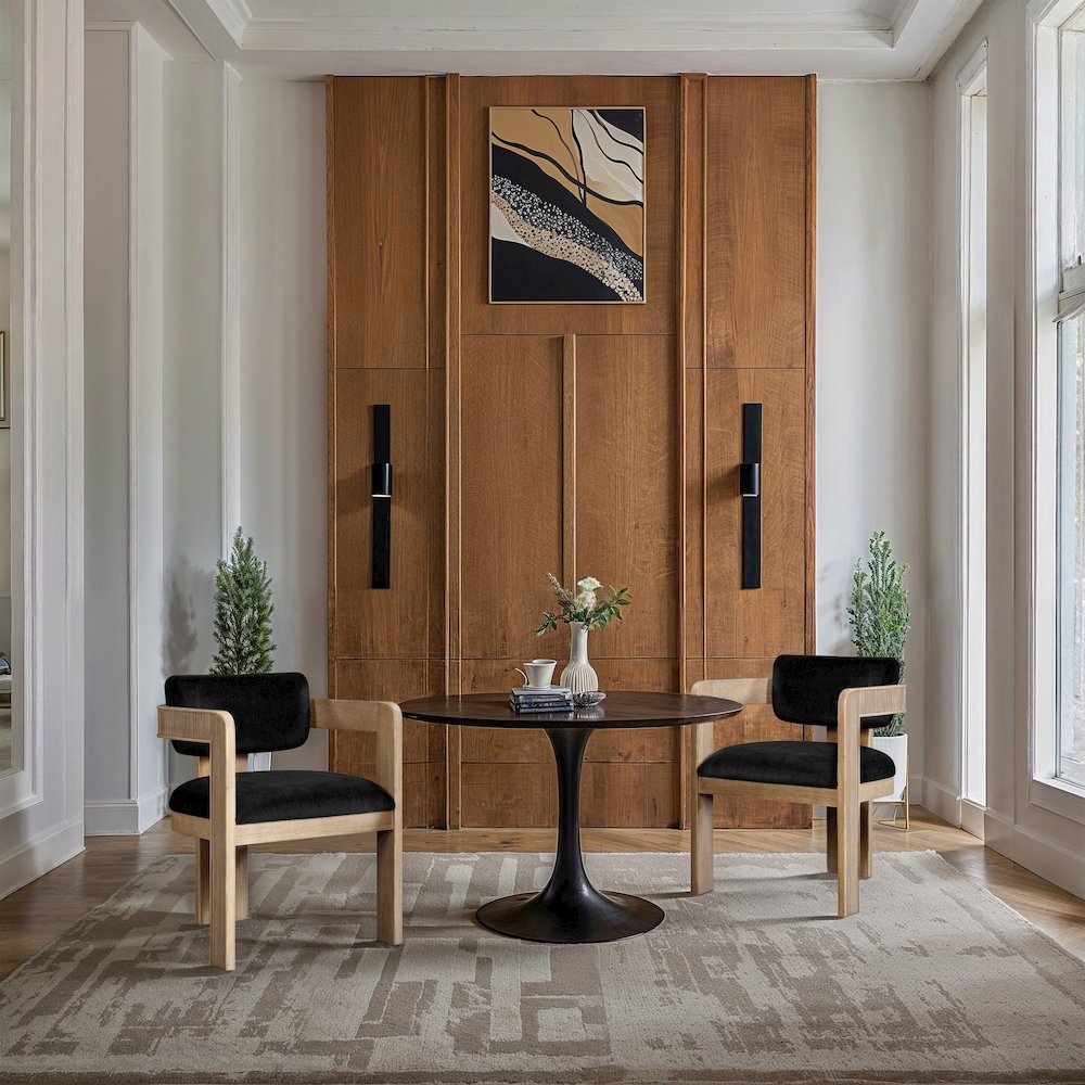Sacha Black Velvet Dining Chair, Set of 2. Picture 2