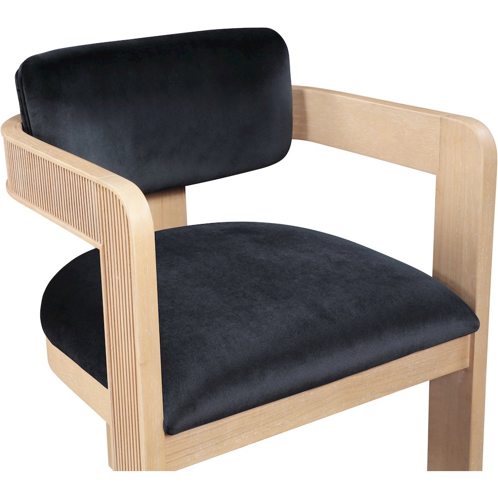 Sacha Black Velvet Dining Chair, Set of 2. Picture 6