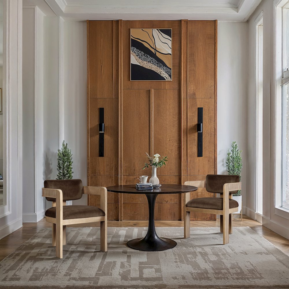 Sacha Brown Velvet Dining Chair, Set of 2. Picture 2