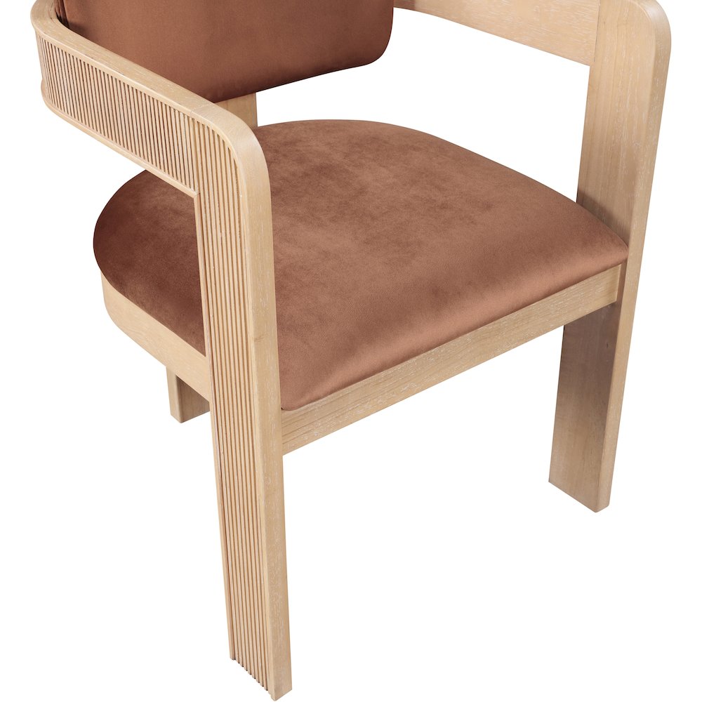 Sacha Cognac Velvet Dining Chair, Set of 2. Picture 7
