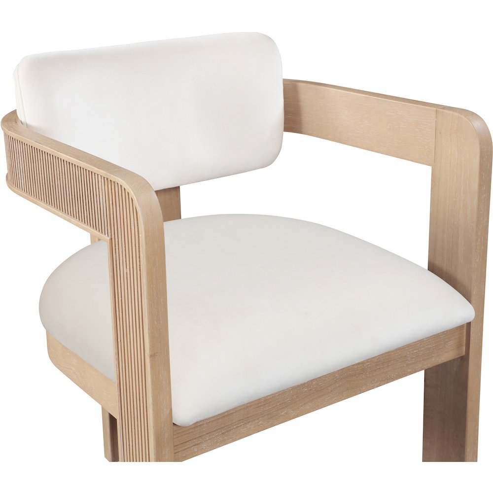 Sacha Cream Velvet Dining Chair, Set of 2. Picture 6