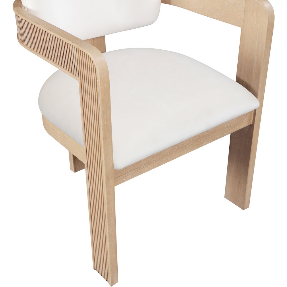 Sacha Cream Velvet Dining Chair, Set of 2. Picture 7