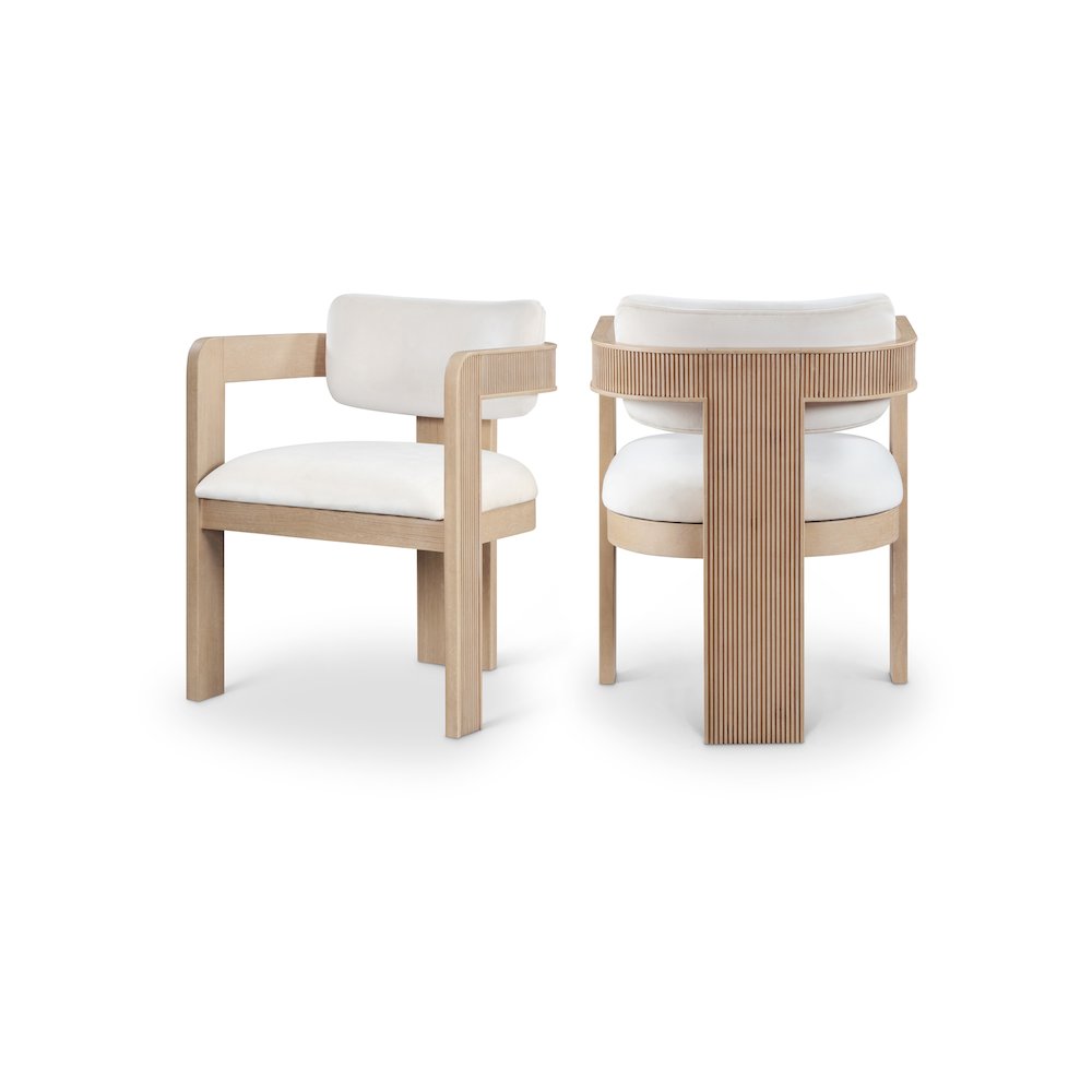 Sacha Cream Velvet Dining Chair, Set of 2. Picture 1
