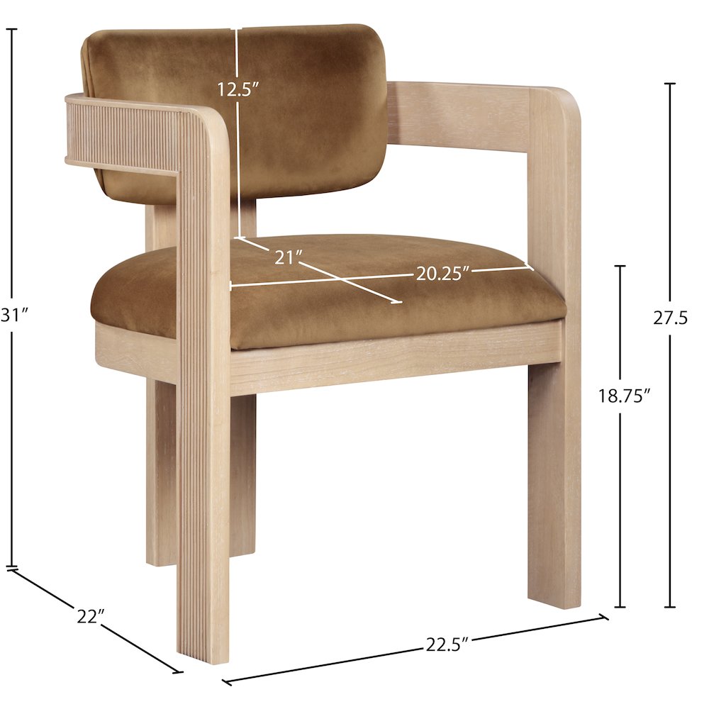 Sacha Saddle Velvet Dining Chair, Set of 2. Picture 8