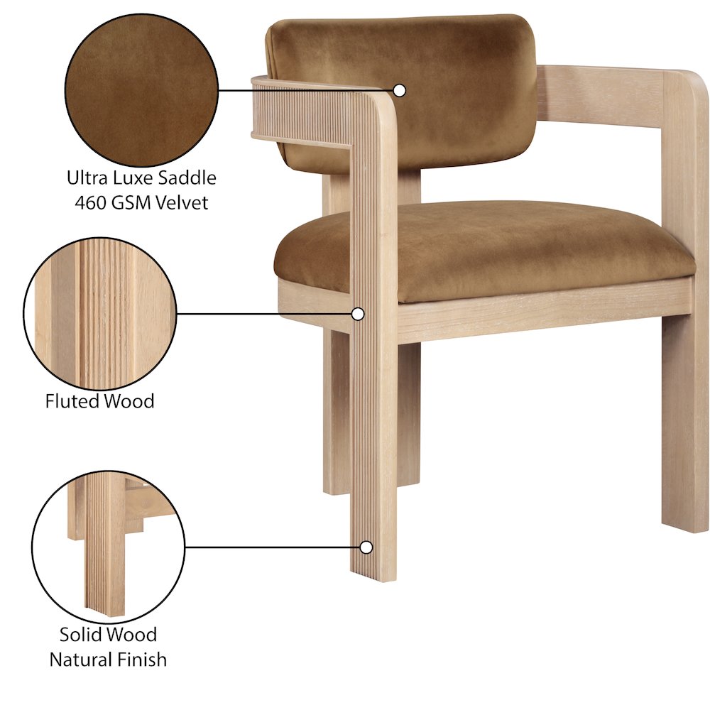 Sacha Saddle Velvet Dining Chair, Set of 2. Picture 9