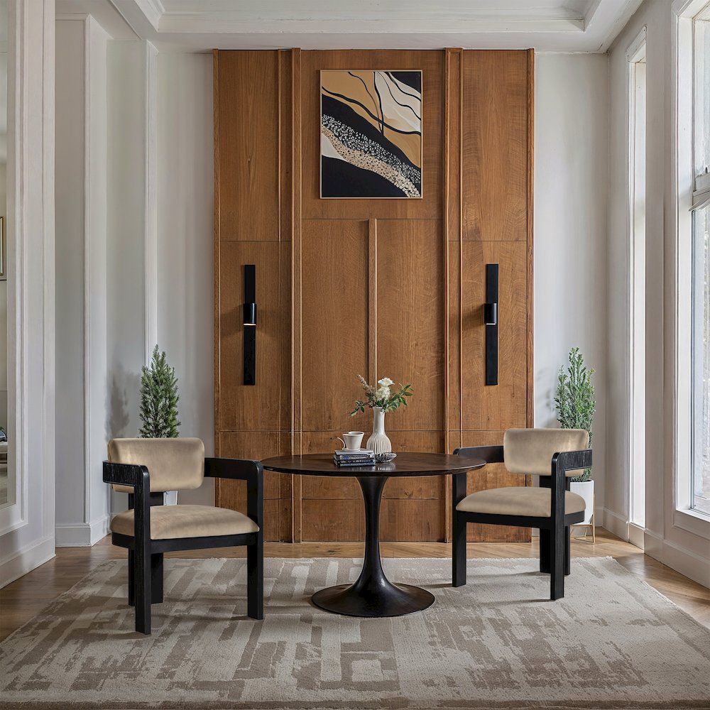 Sacha Beige Velvet Dining Chair, Set of 2. Picture 2