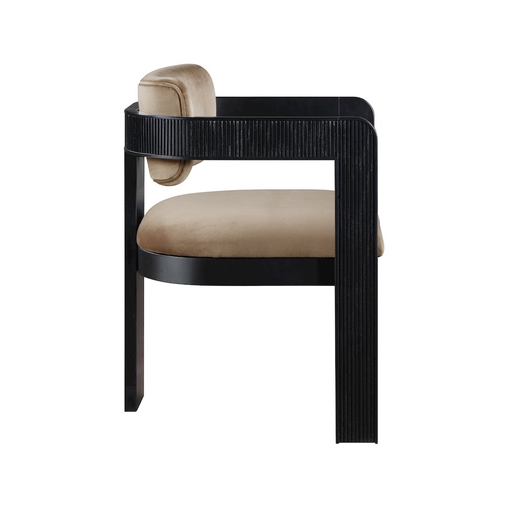 Sacha Beige Velvet Dining Chair, Set of 2. Picture 4
