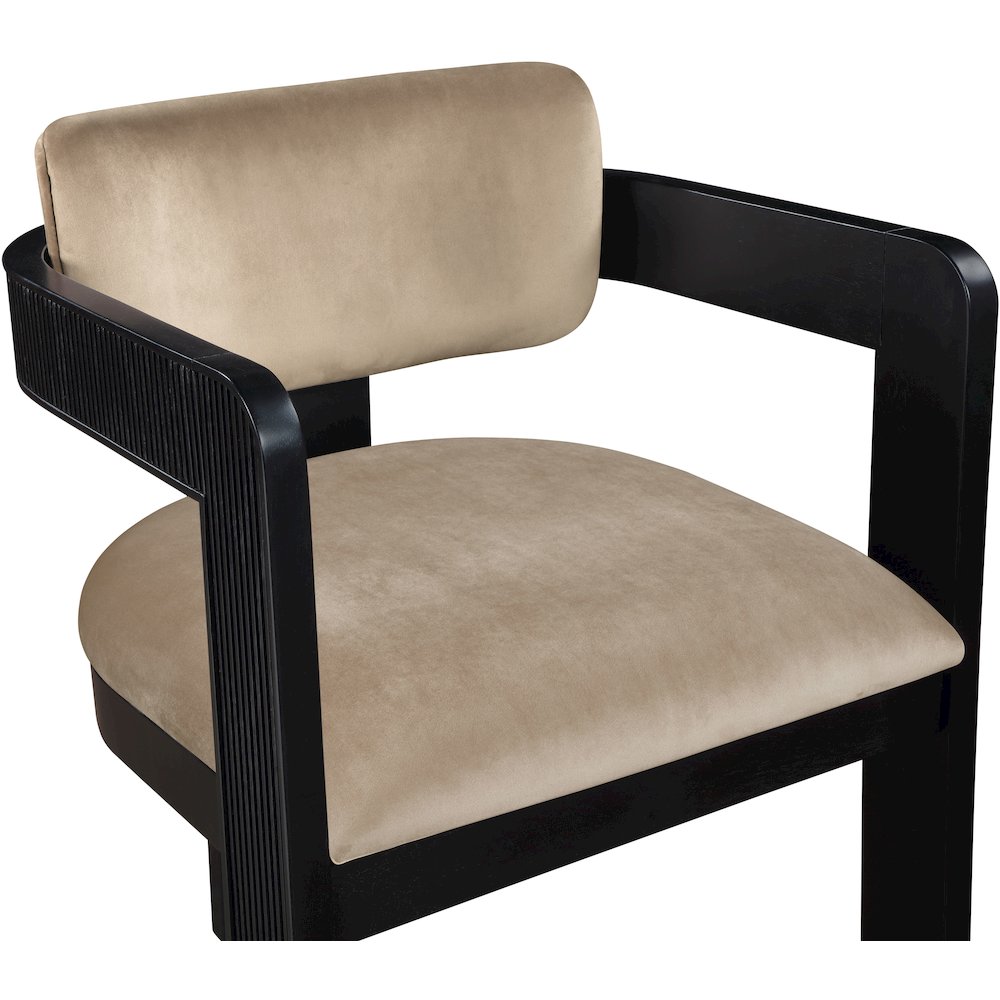 Sacha Beige Velvet Dining Chair, Set of 2. Picture 6