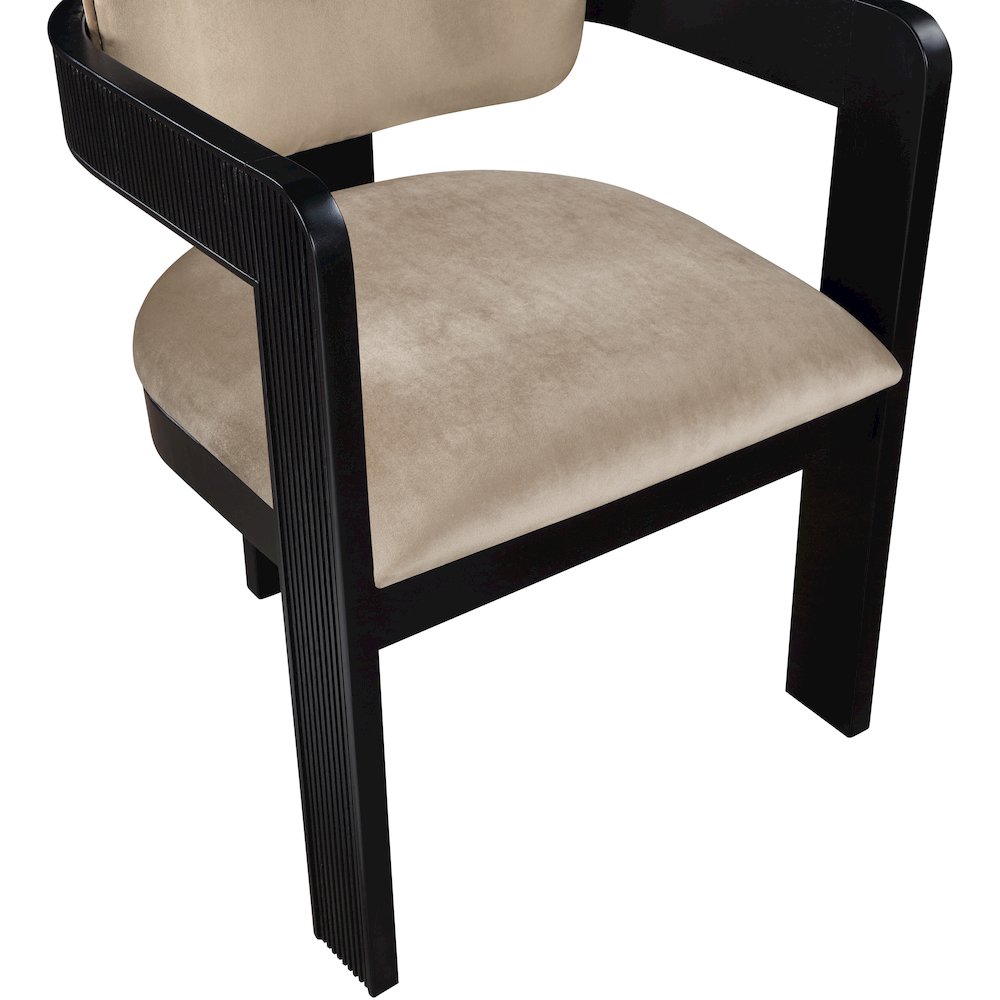 Sacha Beige Velvet Dining Chair, Set of 2. Picture 7