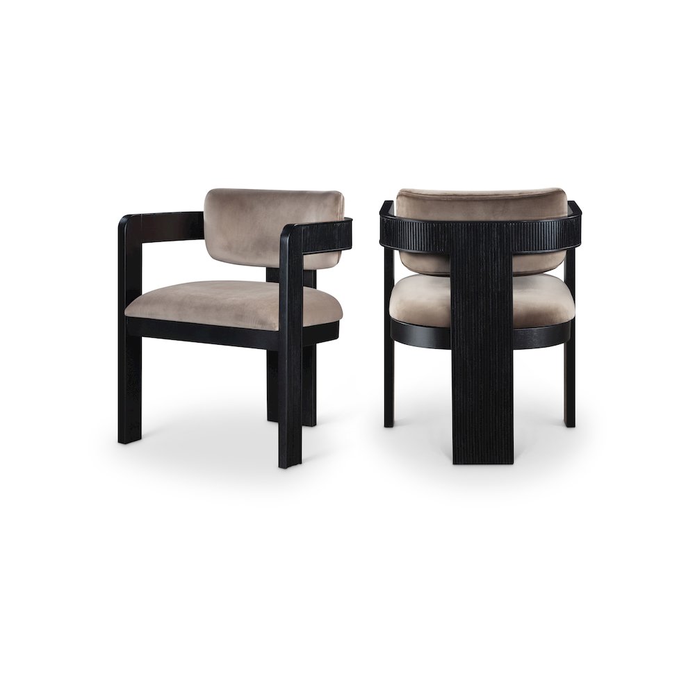 Sacha Beige Velvet Dining Chair, Set of 2. Picture 1