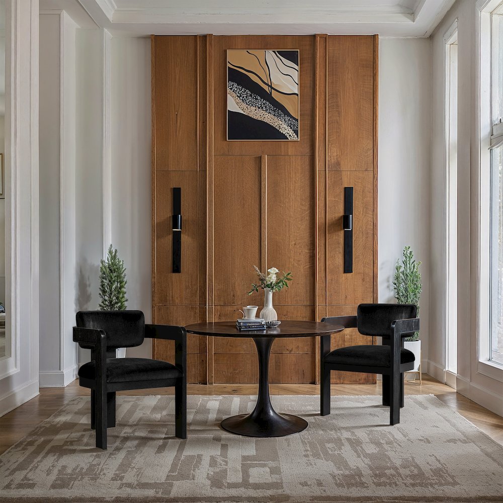 Sacha Black Velvet Dining Chair, Set of 2. Picture 2