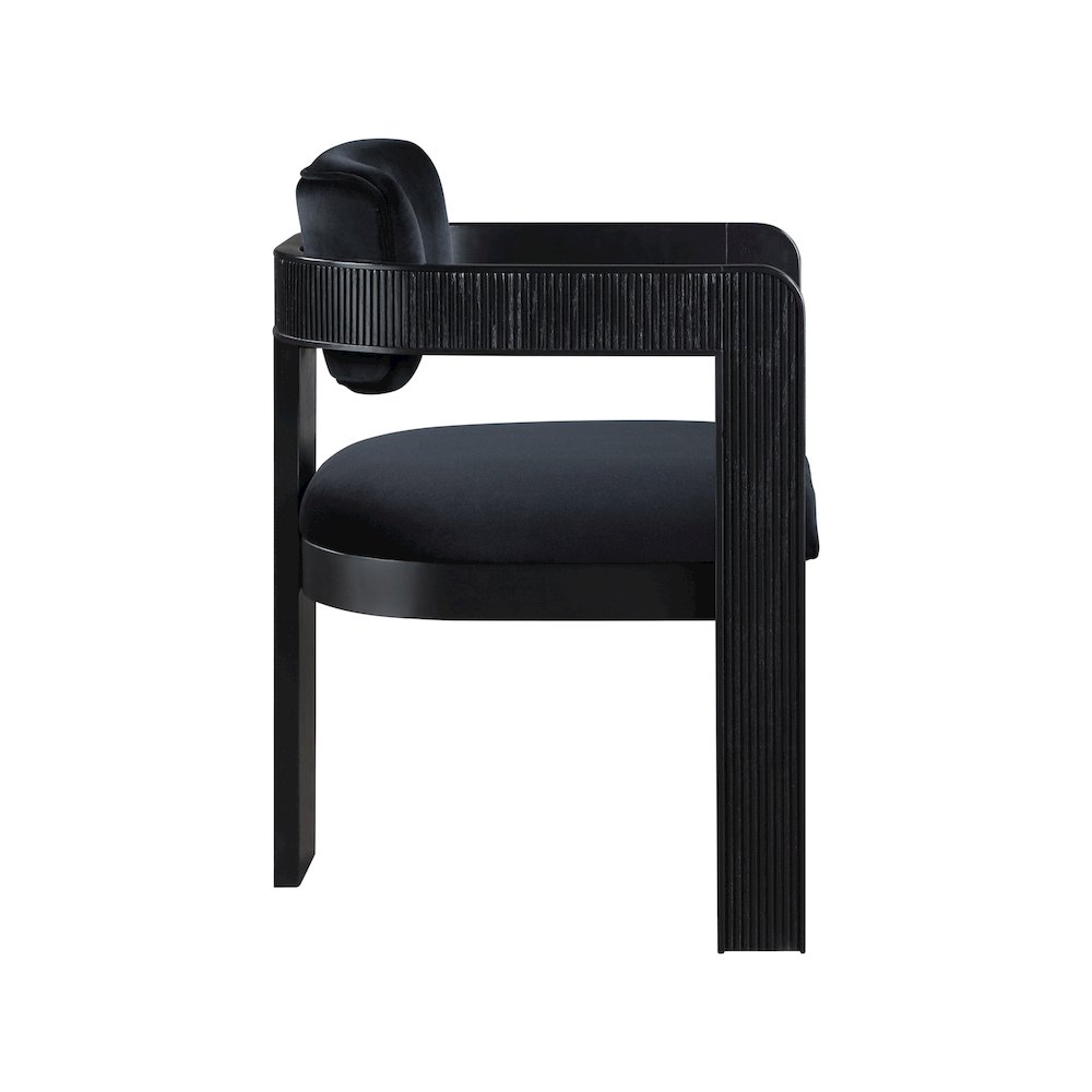 Sacha Black Velvet Dining Chair, Set of 2. Picture 4
