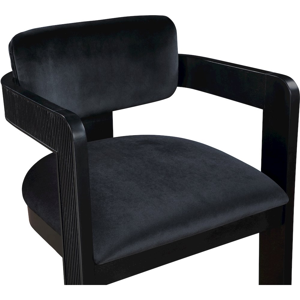 Sacha Black Velvet Dining Chair, Set of 2. Picture 6
