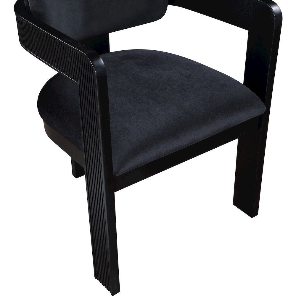 Sacha Black Velvet Dining Chair, Set of 2. Picture 7