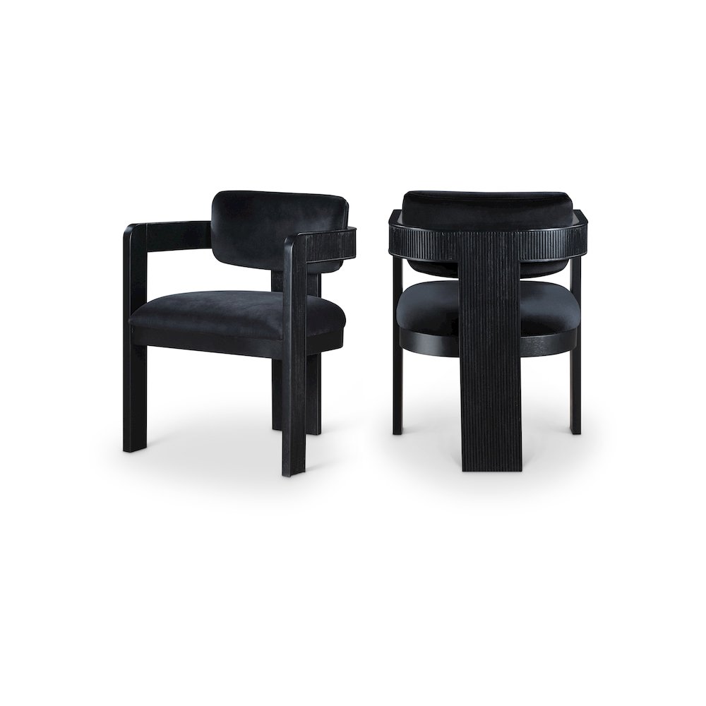 Sacha Black Velvet Dining Chair, Set of 2. Picture 1