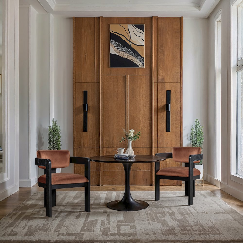 Sacha Cognac Velvet Dining Chair, Set of 2. Picture 2