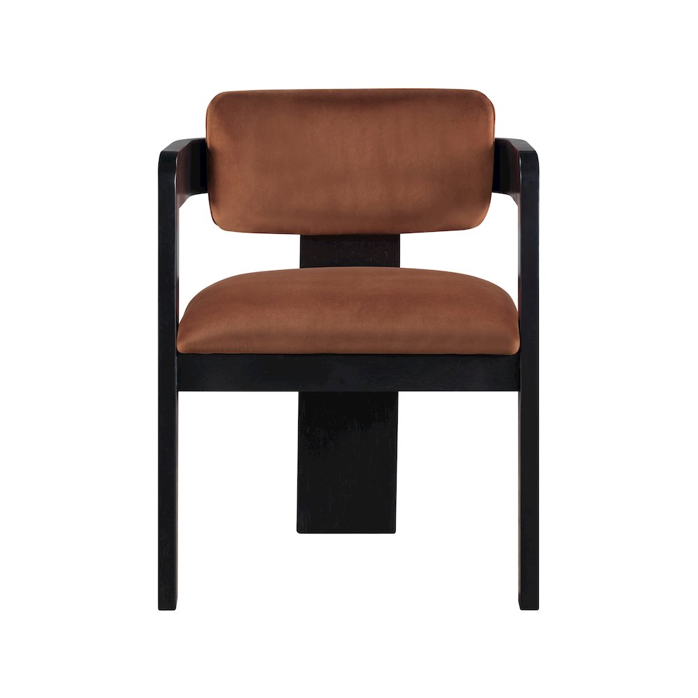 Sacha Cognac Velvet Dining Chair, Set of 2. Picture 3