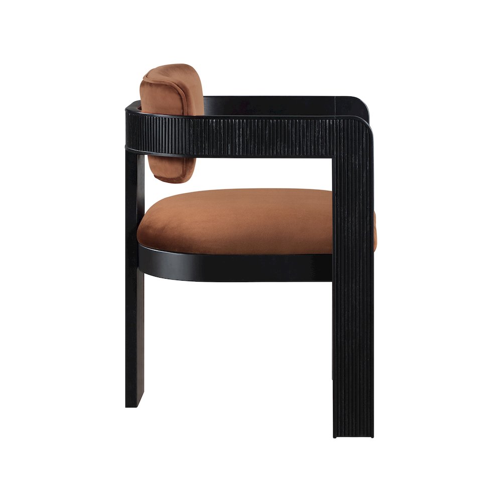 Sacha Cognac Velvet Dining Chair, Set of 2. Picture 4