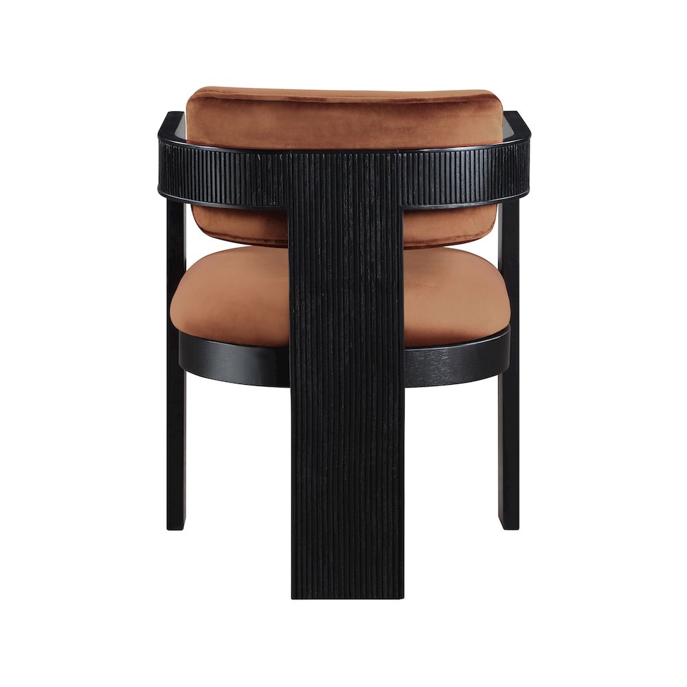 Sacha Cognac Velvet Dining Chair, Set of 2. Picture 5