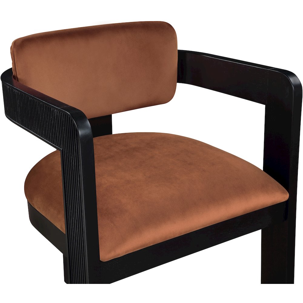 Sacha Cognac Velvet Dining Chair, Set of 2. Picture 6
