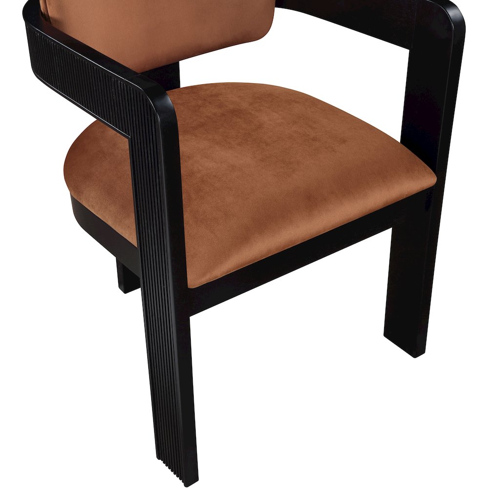 Sacha Cognac Velvet Dining Chair, Set of 2. Picture 7