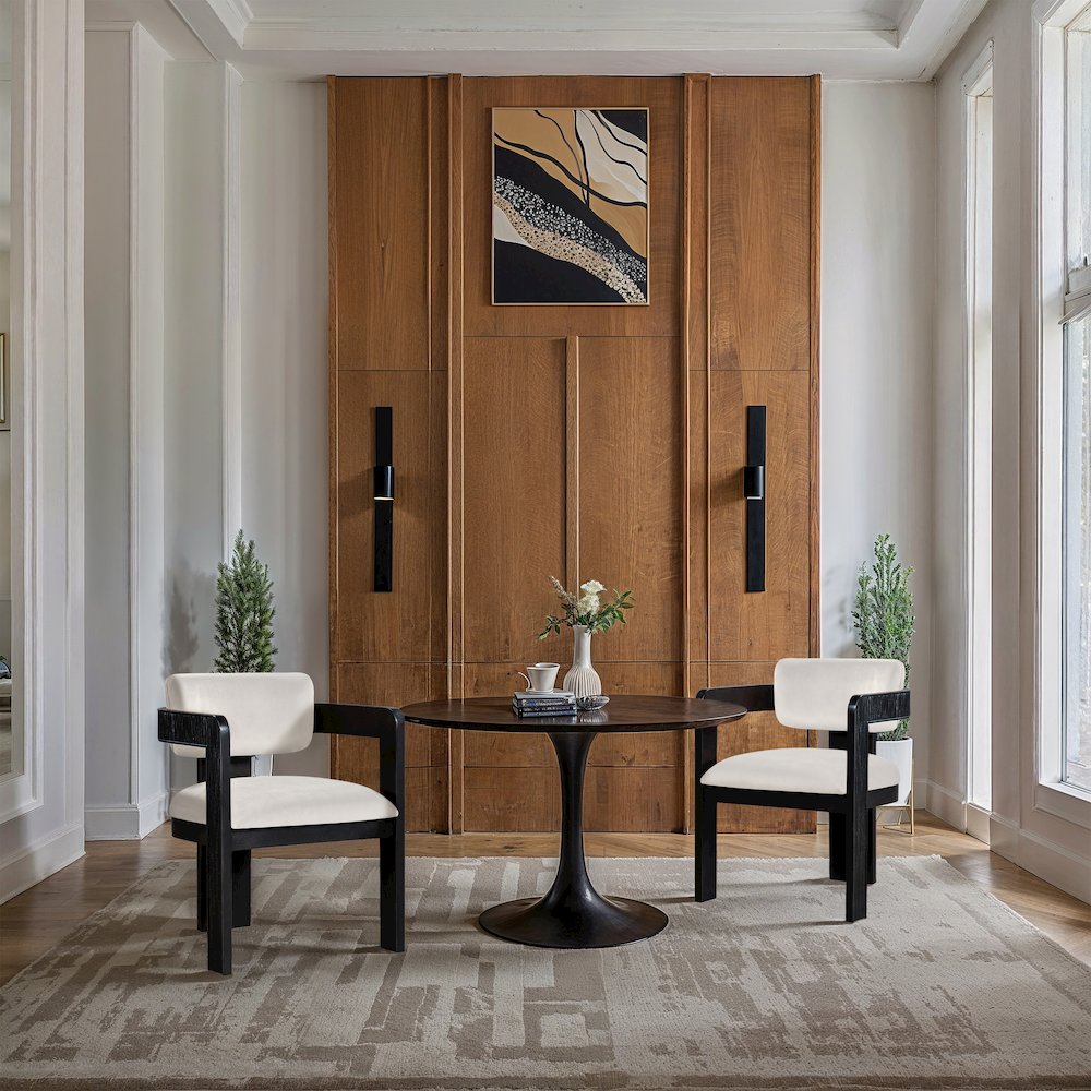 Sacha Cream Velvet Dining Chair, Set of 2. Picture 2