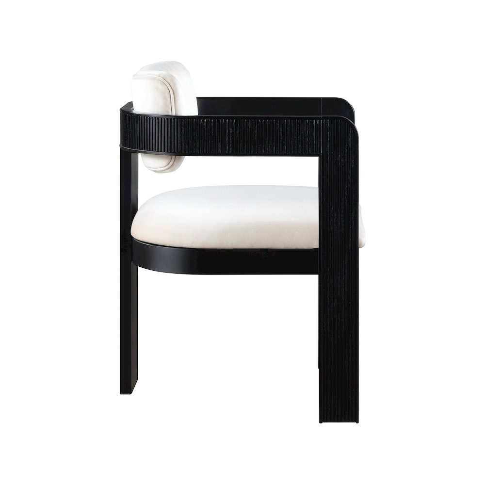 Sacha Cream Velvet Dining Chair, Set of 2. Picture 4