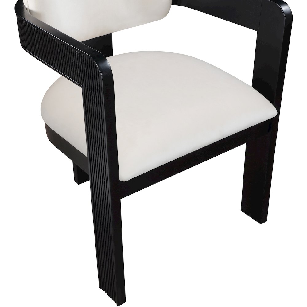 Sacha Cream Velvet Dining Chair, Set of 2. Picture 7