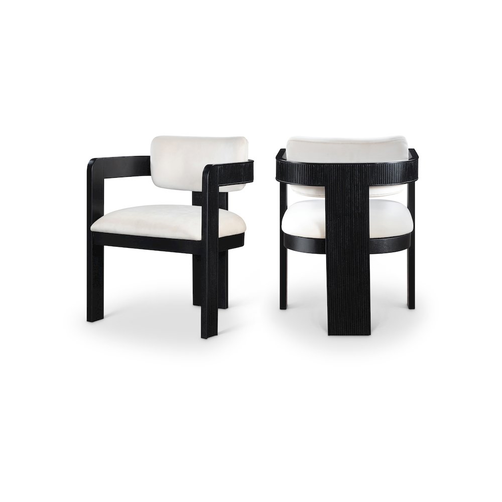 Sacha Cream Velvet Dining Chair, Set of 2. Picture 1