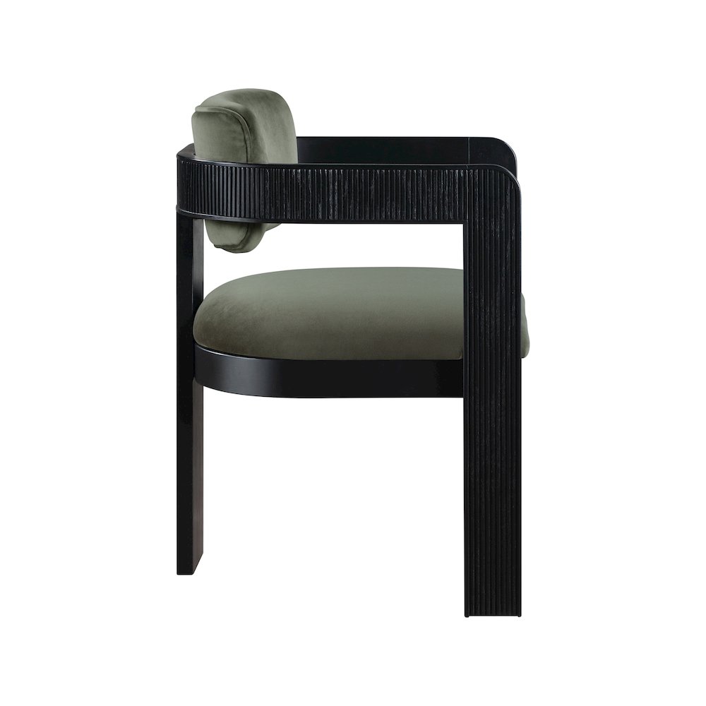 Sacha Green Velvet Dining Chair, Set of 2. Picture 4