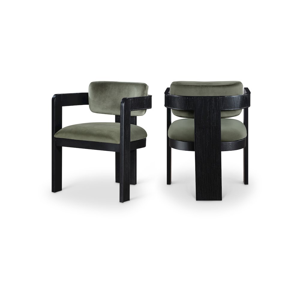 Sacha Green Velvet Dining Chair, Set of 2. Picture 1