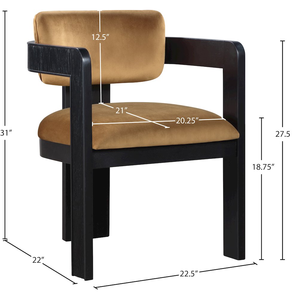 Sacha Saddle Velvet Dining Chair, Set of 2. Picture 8