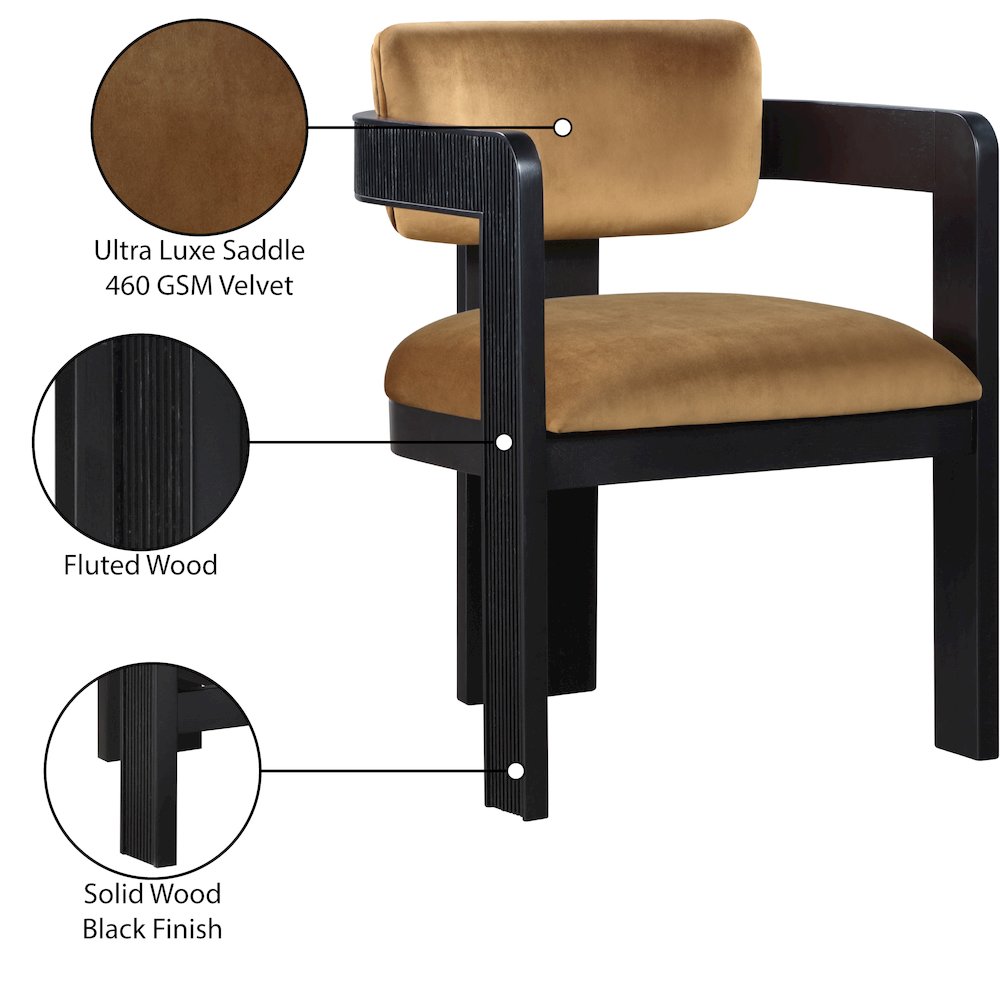 Sacha Saddle Velvet Dining Chair, Set of 2. Picture 9