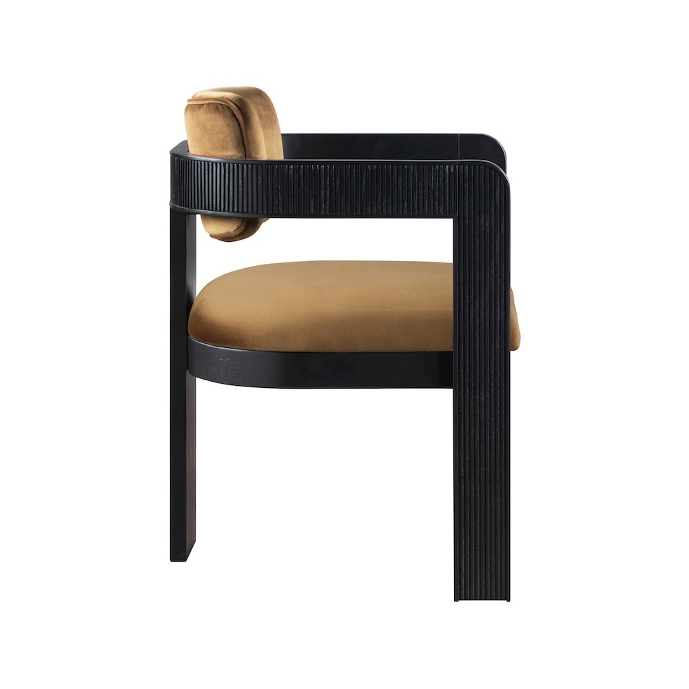 Sacha Saddle Velvet Dining Chair, Set of 2. Picture 4