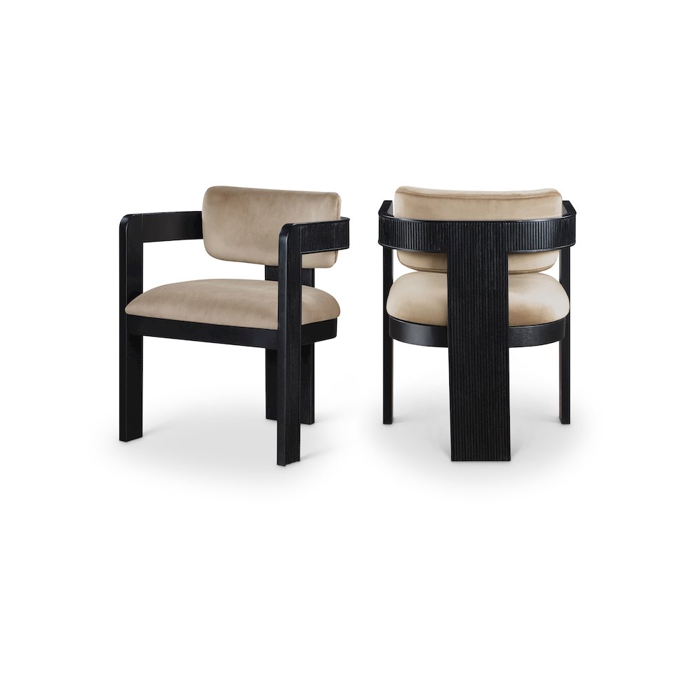 Sacha Taupe Velvet Dining Chair, Set of 2. Picture 1