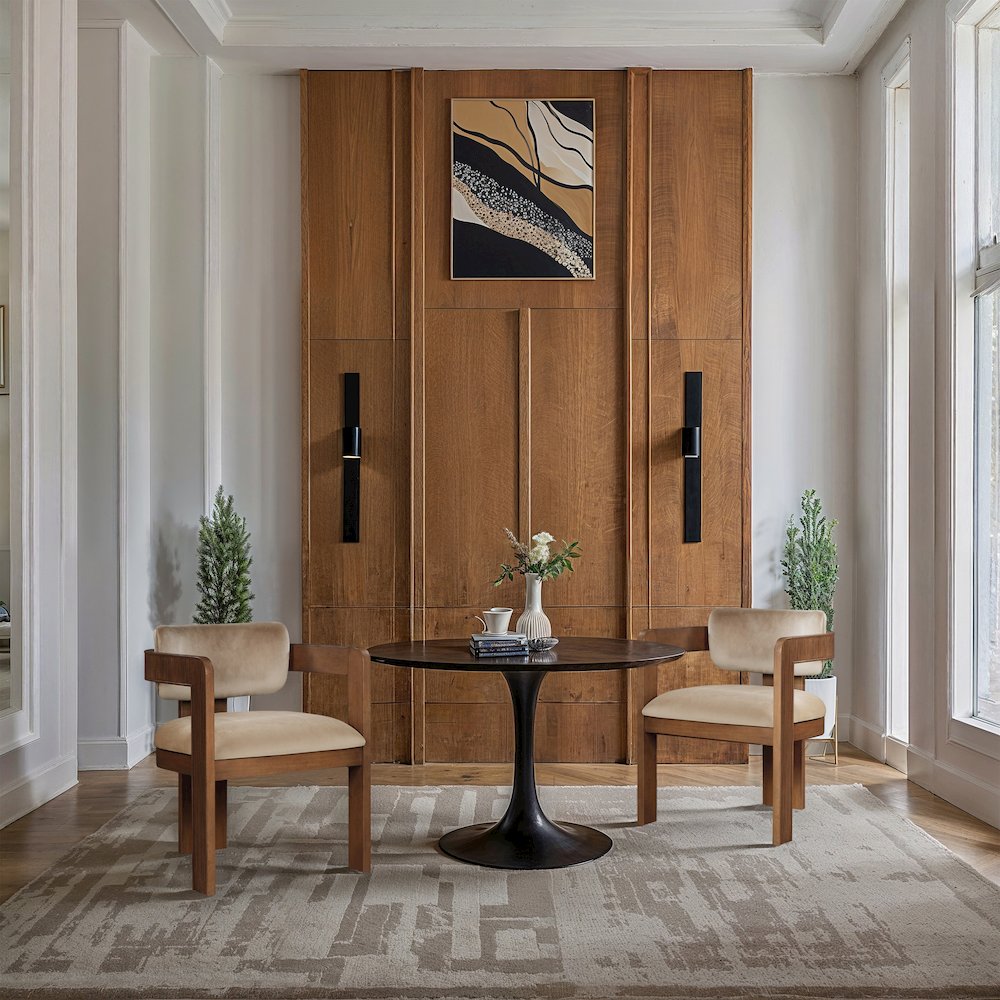 Sacha Beige Velvet Dining Chair, Set of 2. Picture 2