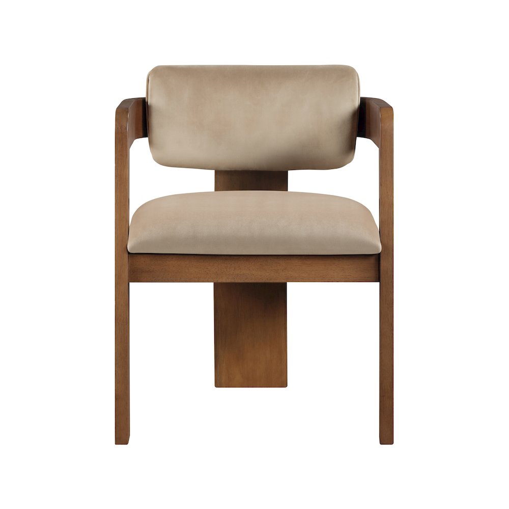 Sacha Beige Velvet Dining Chair, Set of 2. Picture 3