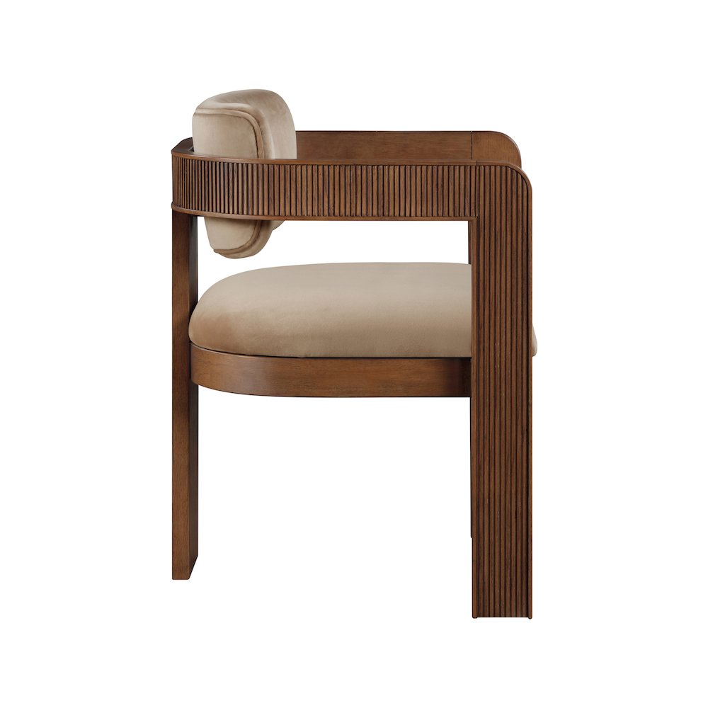 Sacha Beige Velvet Dining Chair, Set of 2. Picture 4