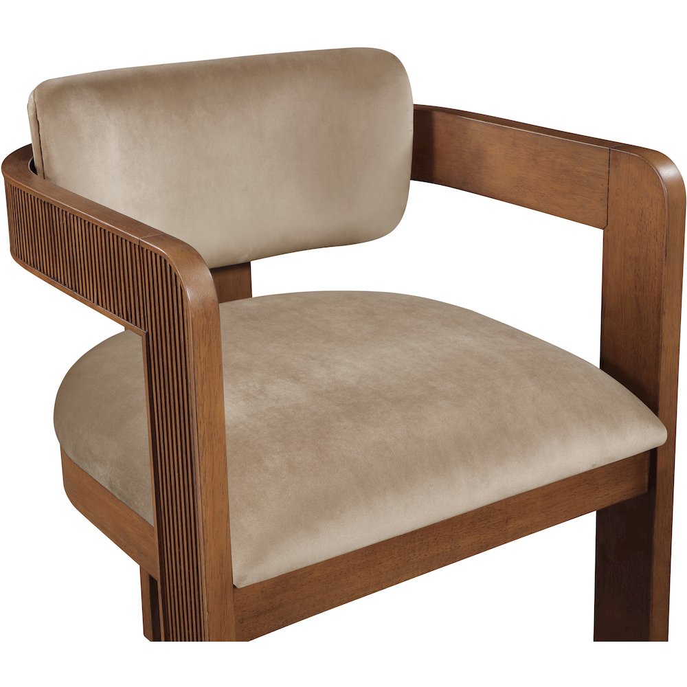 Sacha Beige Velvet Dining Chair, Set of 2. Picture 6