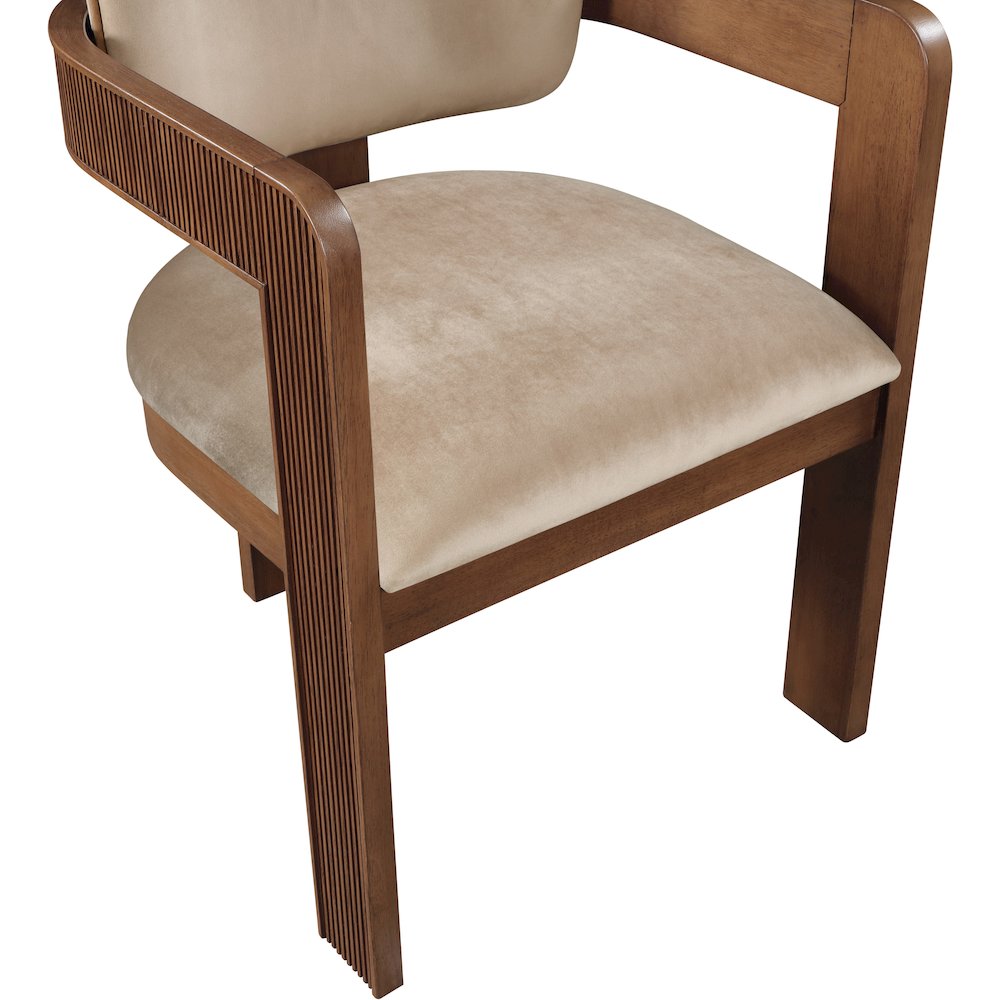 Sacha Beige Velvet Dining Chair, Set of 2. Picture 7