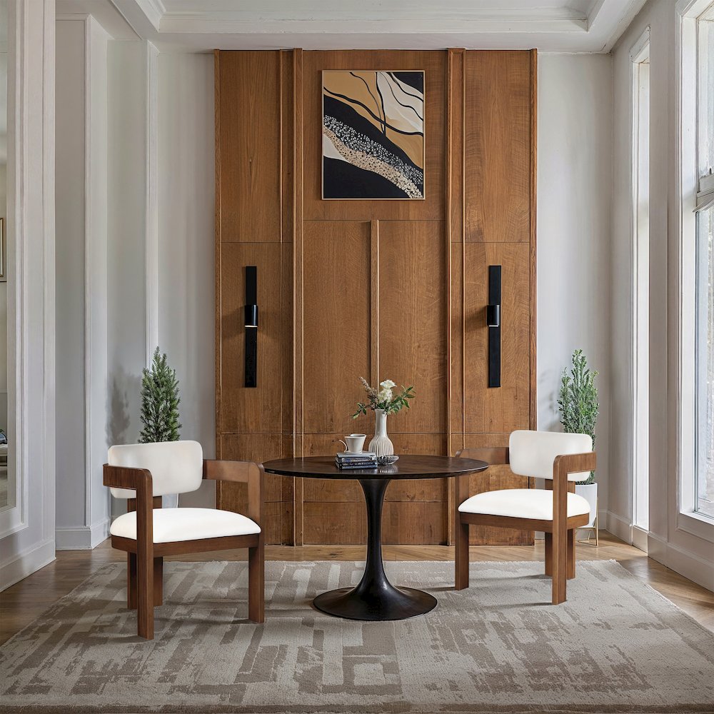 Sacha Cream Velvet Dining Chair, Set of 2. Picture 2