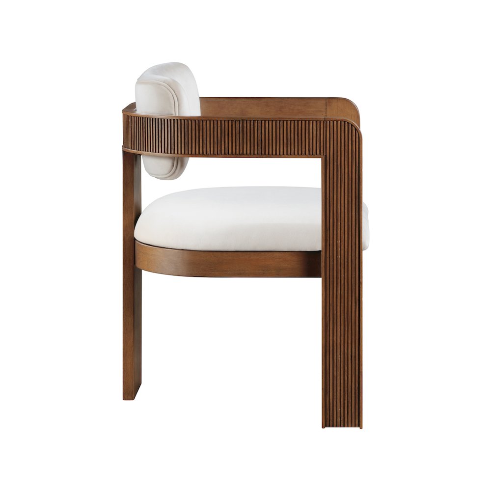 Sacha Cream Velvet Dining Chair, Set of 2. Picture 4