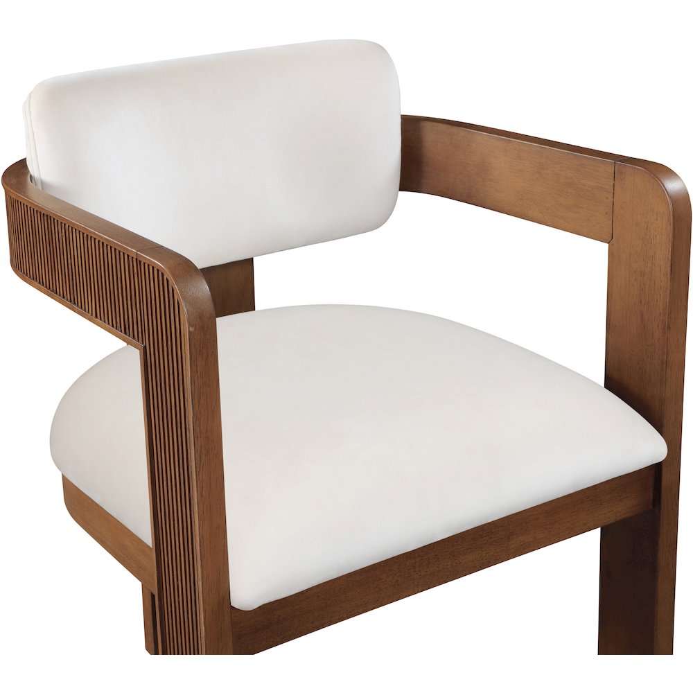 Sacha Cream Velvet Dining Chair, Set of 2. Picture 6