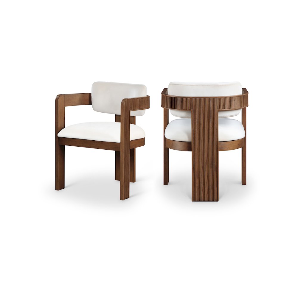 Sacha Cream Velvet Dining Chair, Set of 2. Picture 1