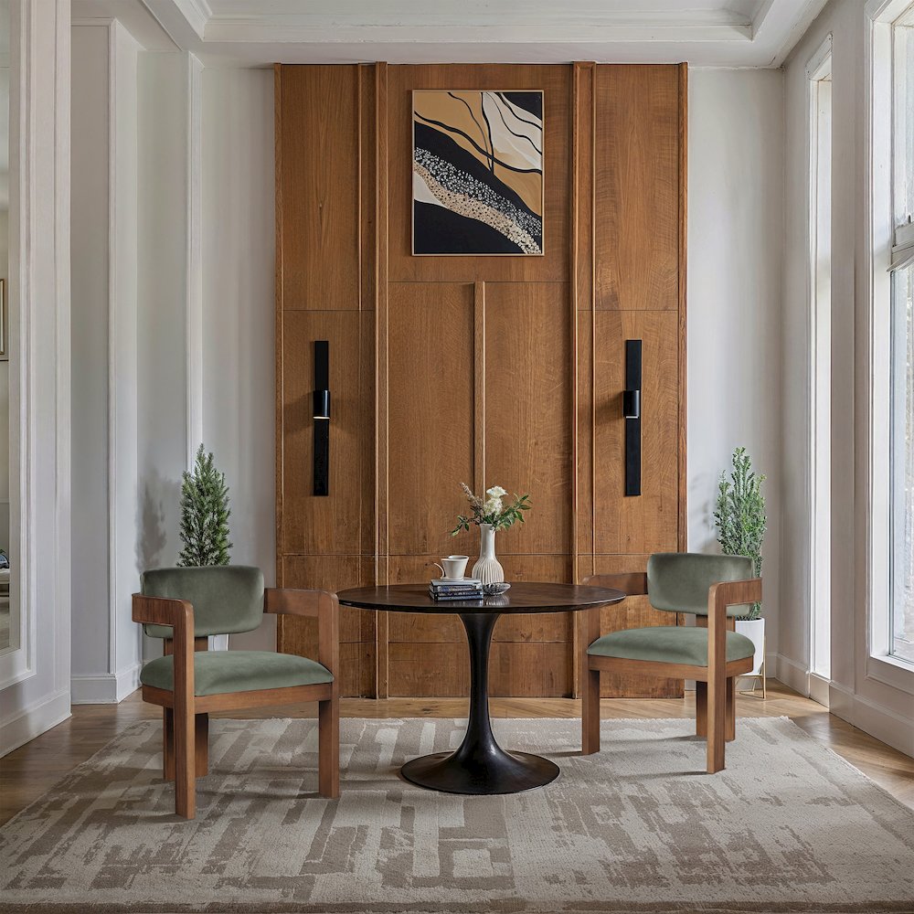 Sacha Green Velvet Dining Chair, Set of 2. Picture 2
