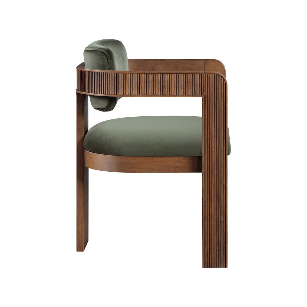Sacha Green Velvet Dining Chair, Set of 2. Picture 4