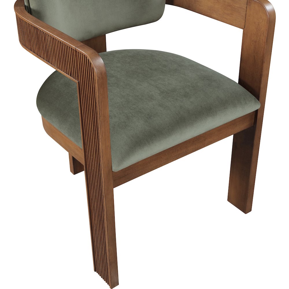 Sacha Green Velvet Dining Chair, Set of 2. Picture 7
