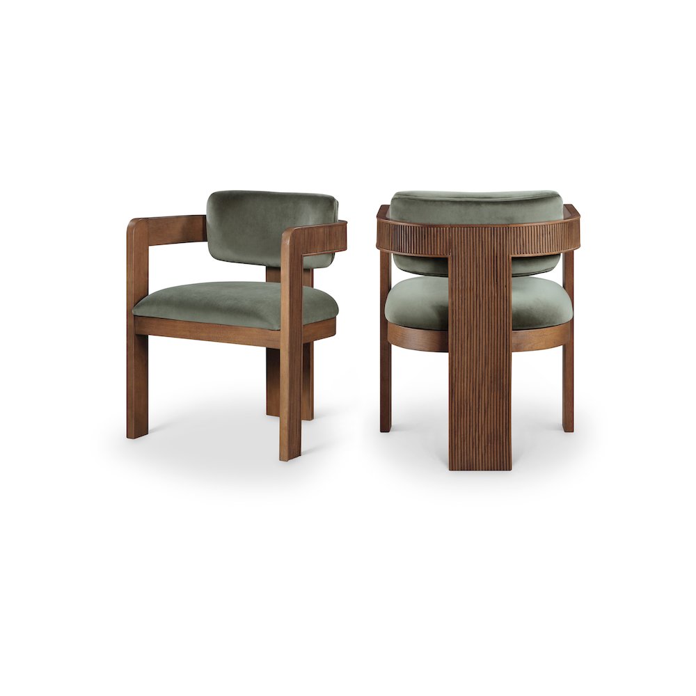 Sacha Green Velvet Dining Chair, Set of 2. Picture 1