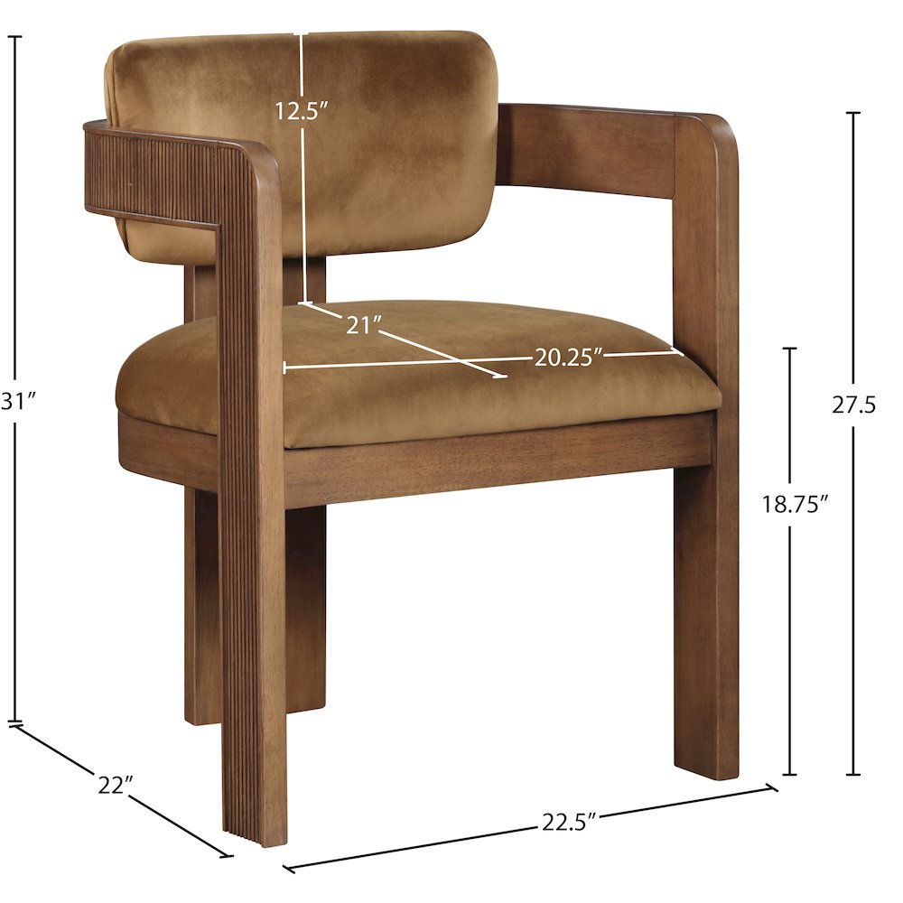 Sacha Saddle Velvet Dining Chair, Set of 2. Picture 8